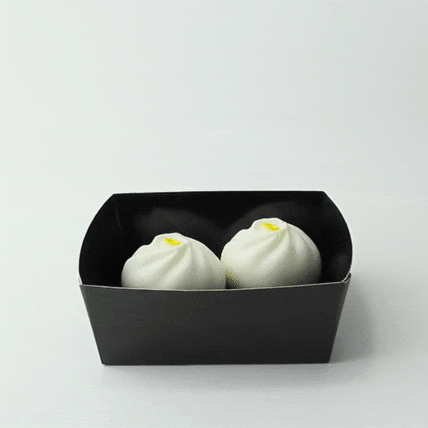 25pcs - Boîte "Kray" carrée carton noir avec couvercle à fenêtre - 700 ml - 13,5 cm x 13,5 cm x 5 cm