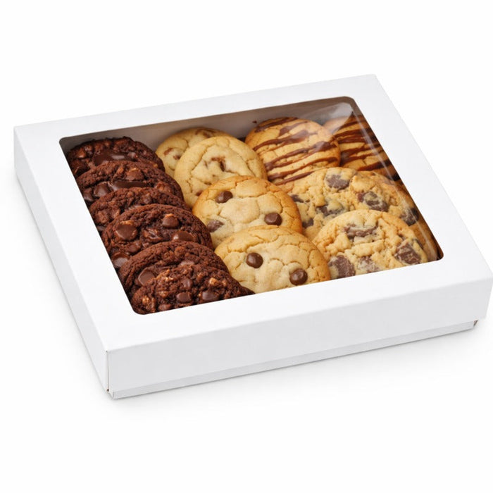 25pcs - Boîte "Kray" carrée carton blanc avec couvercle à fenêtre en PLA - 900 ml - 15,5 cm x 15,5 cm x 5 cm