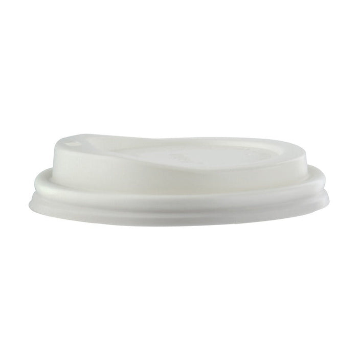50pcs - Couvercle CPLA blanc dôme avec bec - Ø 9 cm - H 1,9 cm
