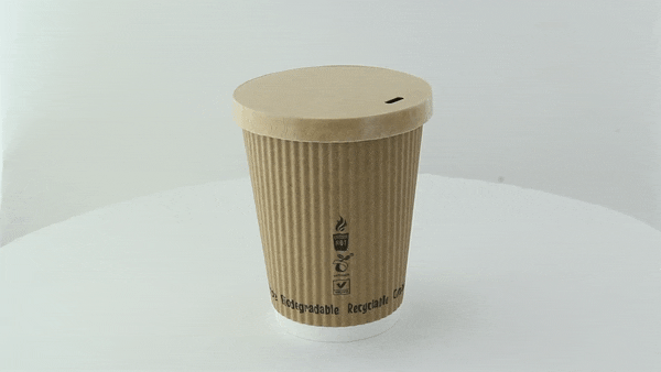 50pcs - Couvercle carton kraft chaud et froid - Ø 9 cm
