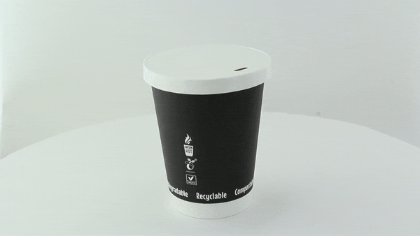 50pcs - Couvercle carton blanc chaud et froid - Ø 9 cm