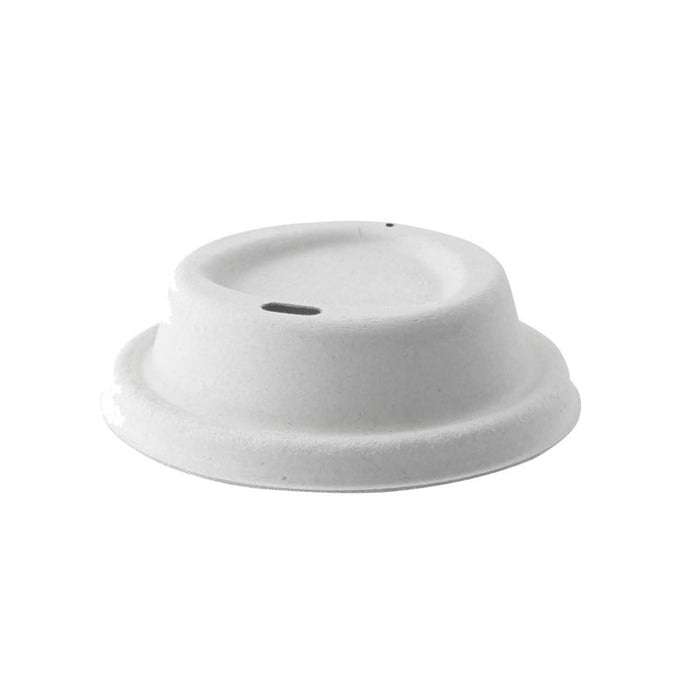 100pcs - Ø8,5cm H2,3cm - Couvercle pulpe blanc dôme avec bec