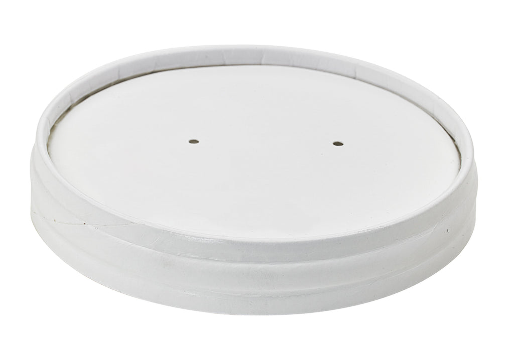 50pcs - Couvercle carton blanc chaud et froid - Ø 9,7 cm - Compatible avec 210SOUP16