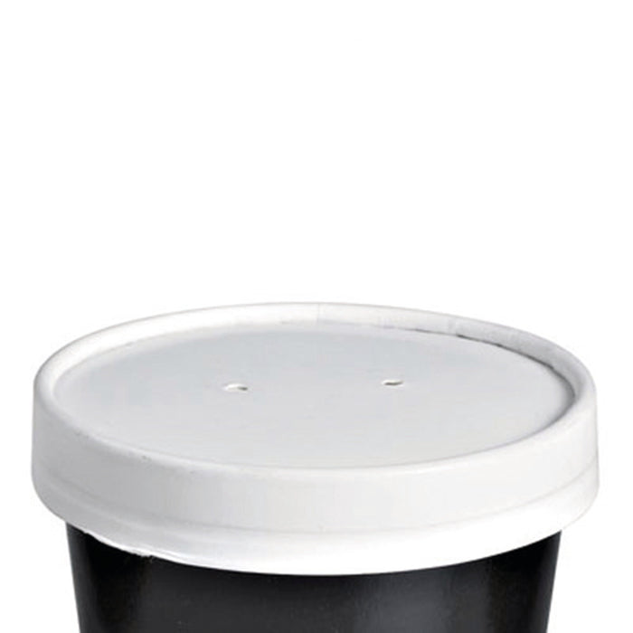 50pcs - Couvercle carton blanc chaud et froid - Ø 7,4 cm - Compatible avec 210POB121, 210POB81, 210POC121N, 210POC81N, 210POCLA3