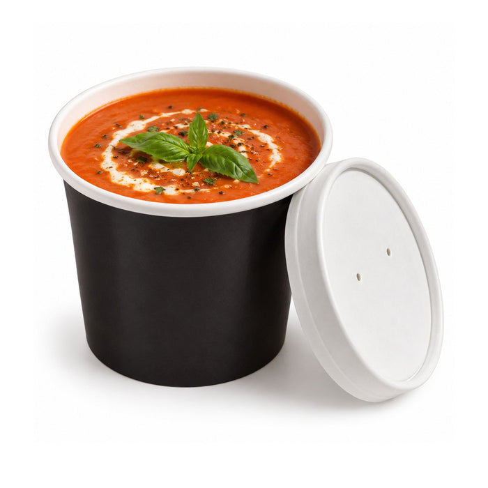 50pcs - Couvercle carton blanc chaud et froid - Ø 7,4 cm - Compatible avec 210POB121, 210POB81, 210POC121N, 210POC81N, 210POCLA3