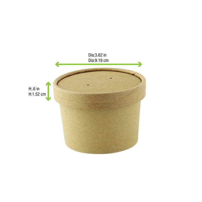 50pcs - Couvercle carton kraft chaud et froid - Ø 9 cm - Compatible avec 210GPU12, 210GPU14, 210SOUP8, 210SOUPK13K, 210SOUPK8K
