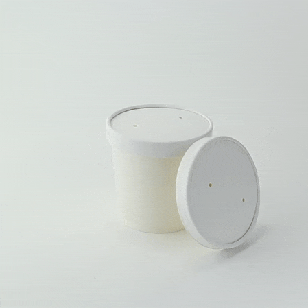 50pcs - Couvercle carton blanc chaud et froid - Ø 9,7 cm - Compatible avec 210SOUP16, 210SOUP24, 210SOUPK17K