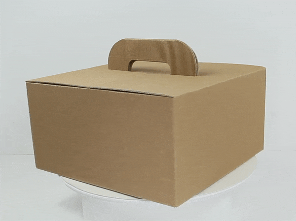 20pcs - Boîte carton kraft avec poignées "Lunchgo" - 33,5 cm x 33,5 cm x 17,5 cm