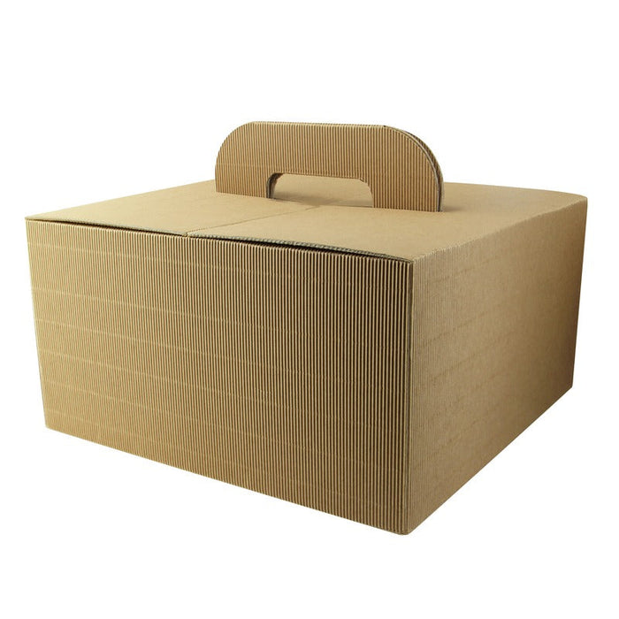 20pcs - Boîte carton kraft avec poignées "Lunchgo" - 33,5 cm x 33,5 cm x 17,5 cm