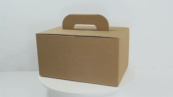 20pcs - Boîte carton kraft avec poignées "Lunchgo" - 32,5 cm x 22,5 cm x 17,5 cm
