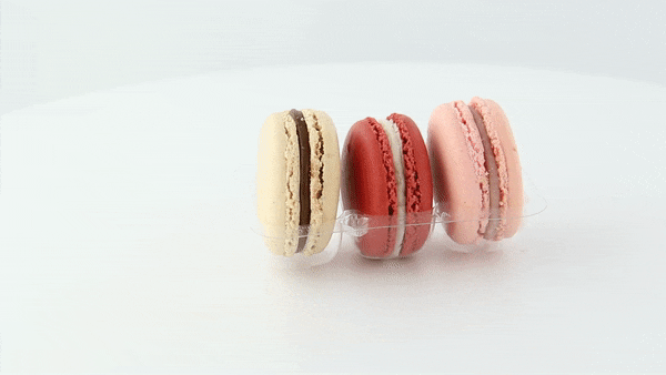 50pcs - Insert plastique PET transparent 3 macarons avec fermeture clipsable - 9,3 cm x 6,8 cm x 2,3 cm