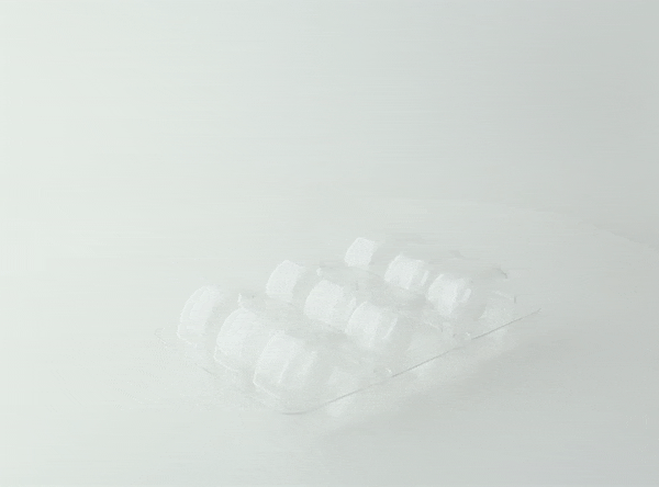 50pcs - 11,8x10x2,3cm - Insert plastique PET transparent 6 macarons (2x3) avec fermeture clipsable