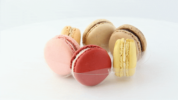 25pcs - Insert plastique PET transparent rond pour 7 macarons avec fermeture clipsable - Ø 13 cm - H 2 cm