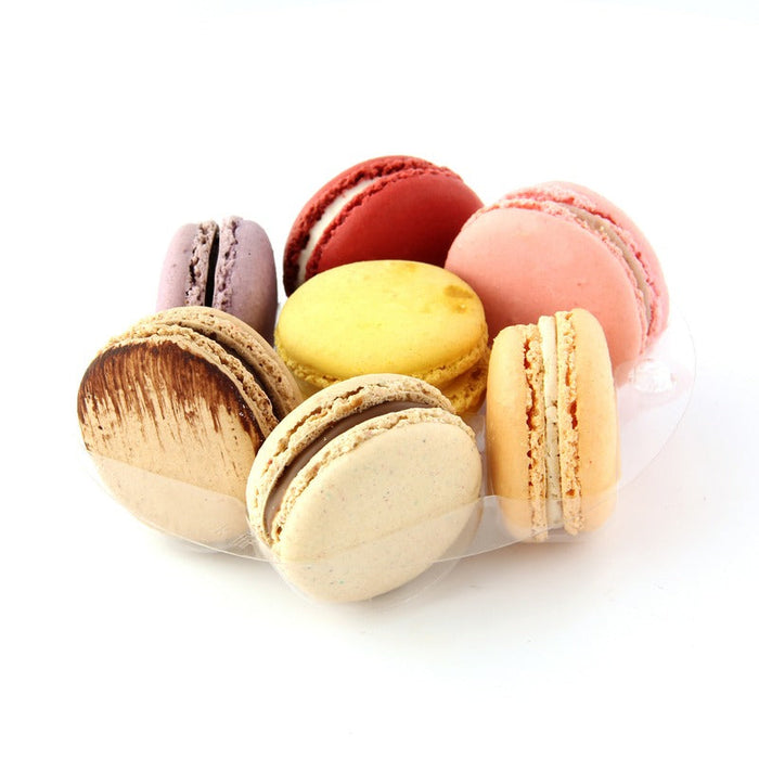 25pcs - Insert plastique PET transparent rond pour 7 macarons avec fermeture clipsable - Ø 13 cm - H 2 cm
