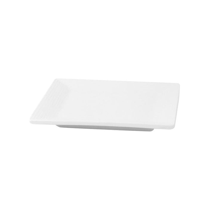 4pcs - Mini plat carré en porcelaine blanche - 10,1 cm x 10,1 cm x 2,3 cm