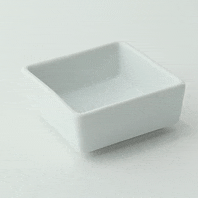 4pcs - Mini bol cube en porcelaine blanche - 7 cm x 7 cm x 3,1 cm