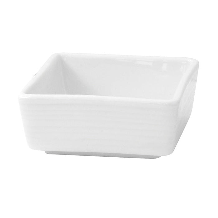 4pcs - Mini bol cube en porcelaine blanche - 7 cm x 7 cm x 3,1 cm