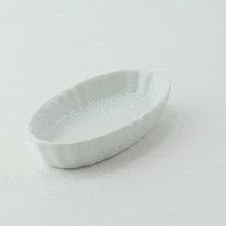 4pcs - Mini moule ovale en porcelaine blanche - 10 cm x 5,8 cm x 2 cm