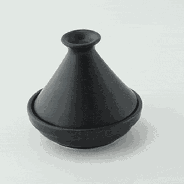 4pcs - Mini tajine en porcelaine noire - Ø 9 cm - H 8 cm