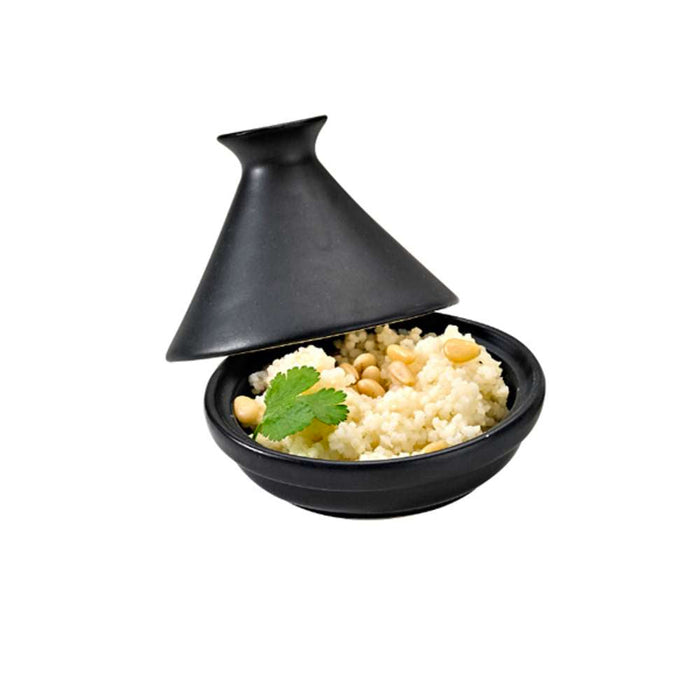 4pcs - Mini tajine en porcelaine noire - Ø 9 cm - H 8 cm