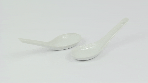 6pcs - Mini mise en bouche cuillère en porcelaine blanche - 13 cm x 4,3 cm x 4,5 cm