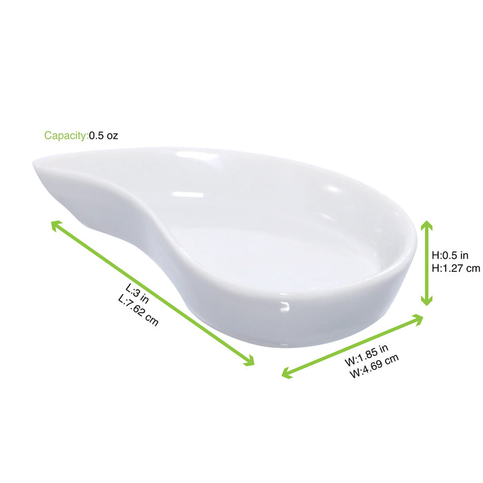 4pcs - Mini plat en porcelaine blanche - 7,8 cm x 4,8 cm x 1,5 cm
