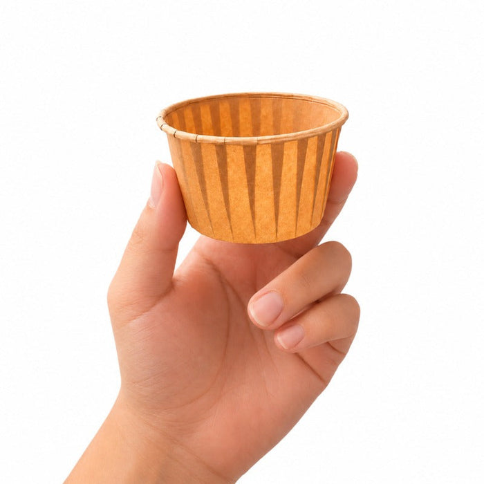 50pcs - Moule de cuisson rond en papier ingraissable 80 g/m² - 105 ml - Ø 6,8 cm - H 3,9 cm