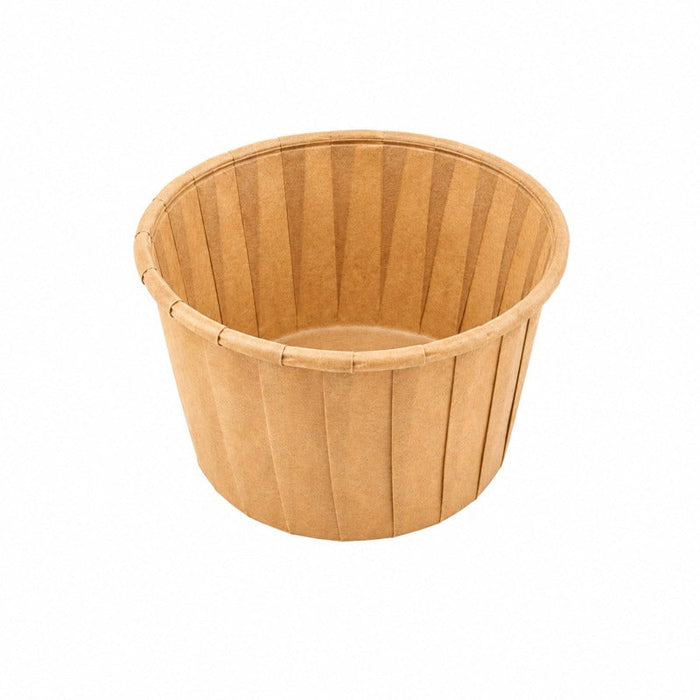 50pcs - Moule de cuisson rond en papier ingraissable 80 g/m² - 105 ml - Ø 6,8 cm - H 3,9 cm