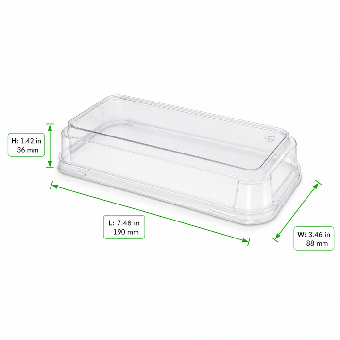 25pcs - Couvercle PET anti-buée pour moule de cuisson - 19 cm x 8,8 cm x 3,6 cm - Compatible avec 210MCMO590