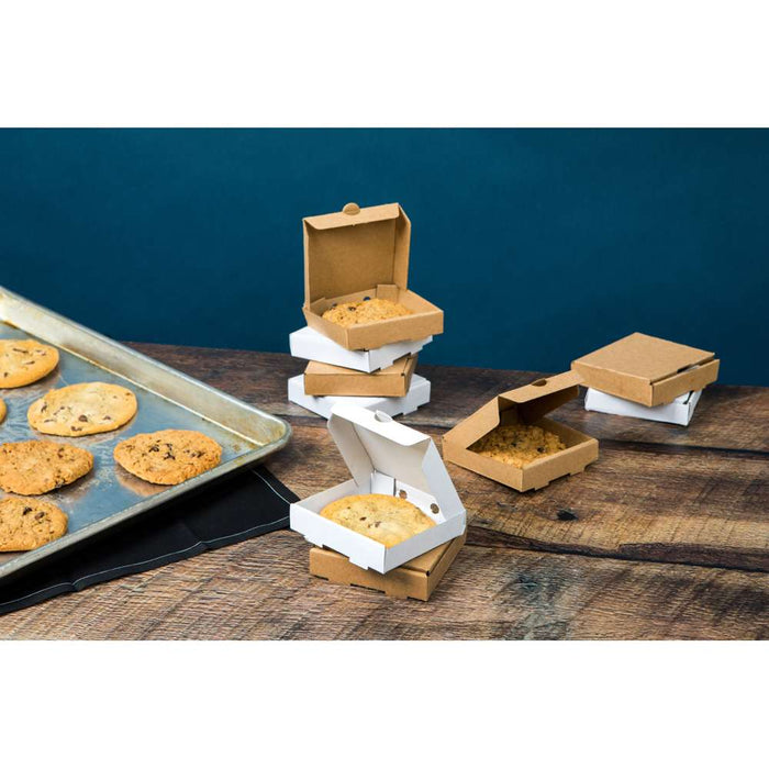 100pcs - Mini boîte à pizza carton blanc - 9 cm x 9 cm x 2 cm