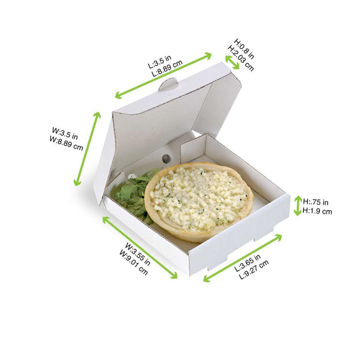 100pcs - Mini boîte à pizza carton blanc - 9 cm x 9 cm x 2 cm