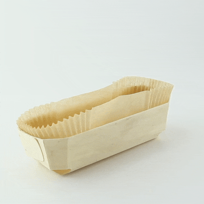 25pcs - Moule de cuisson en bois "Tristan" avec caissette papier - 600 ml - 18,5 cm x 8 cm x 4 cm