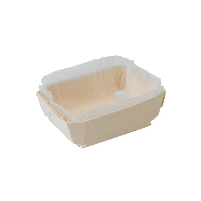 25pcs - Moule de cuisson en bois "Tristan" avec caissette papier - 600 ml - 18,5 cm x 8 cm x 4 cm