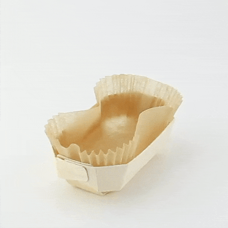 25pcs - Moule de cuisson en bois "Petit coeur" avec caissette papier - 150 ml - 11,5 cm x 6,5 cm x 3,3 cm