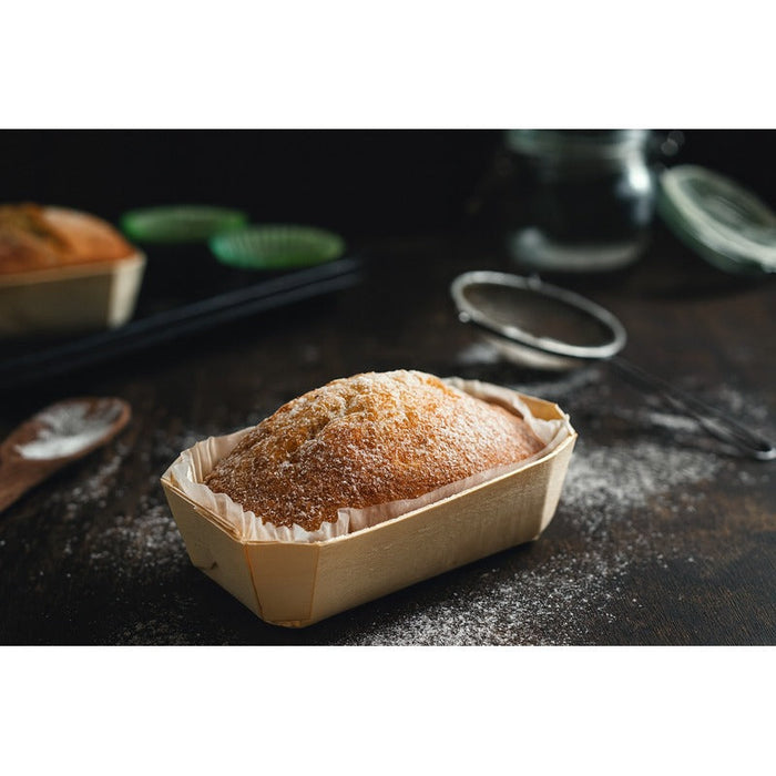 25pcs - Moule de cuisson en bois "Petit coeur" avec caissette papier - 150 ml - 11,5 cm x 6,5 cm x 3,3 cm