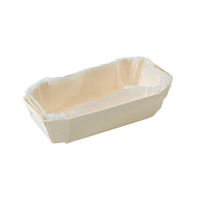 25pcs - Moule de cuisson en bois "Petit coeur" avec caissette papier - 150 ml - 11,5 cm x 6,5 cm x 3,3 cm