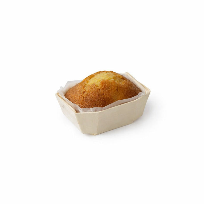 20pcs - Moule de cuisson en bois "Minimi" avec caissette papier - 90 ml - 8,5 cm x 6,5 cm x 3 cm