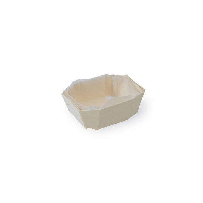 20pcs - Moule de cuisson en bois "Minimi" avec caissette papier - 90 ml - 8,5 cm x 6,5 cm x 3 cm