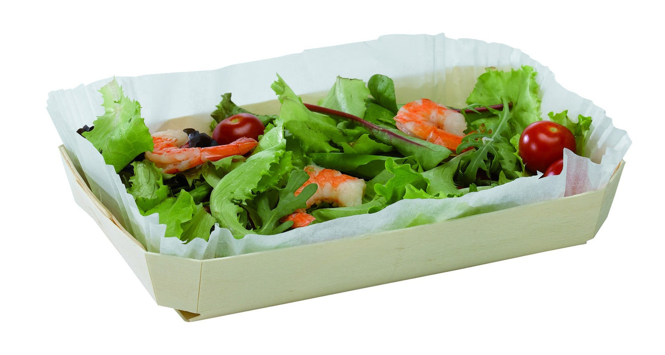 20pcs - Moule de cuisson en bois avec caissette papier - 750 ml - 23,8 cm x 15,8 cm x 4 cm