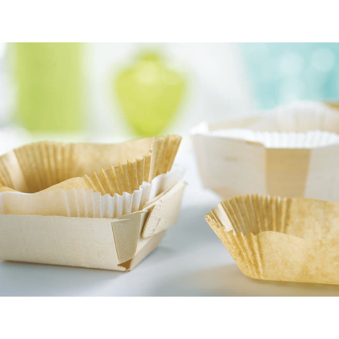 20pcs - Moule de cuisson en bois avec caissette papier - 1200 ml - 24,5 cm x 11,5 cm x 7 cm