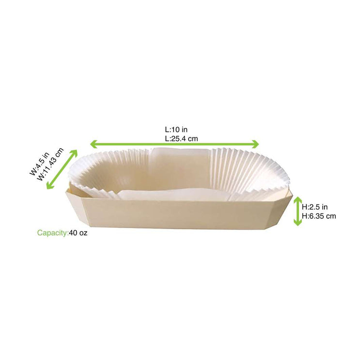20pcs - Moule de cuisson en bois avec caissette papier - 1200 ml - 24,5 cm x 11,5 cm x 7 cm