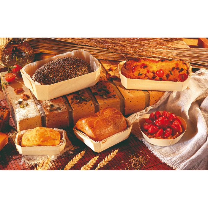20pcs - Moule de cuisson en bois avec caissette papier - 1200 ml - 24,5 cm x 11,5 cm x 7 cm
