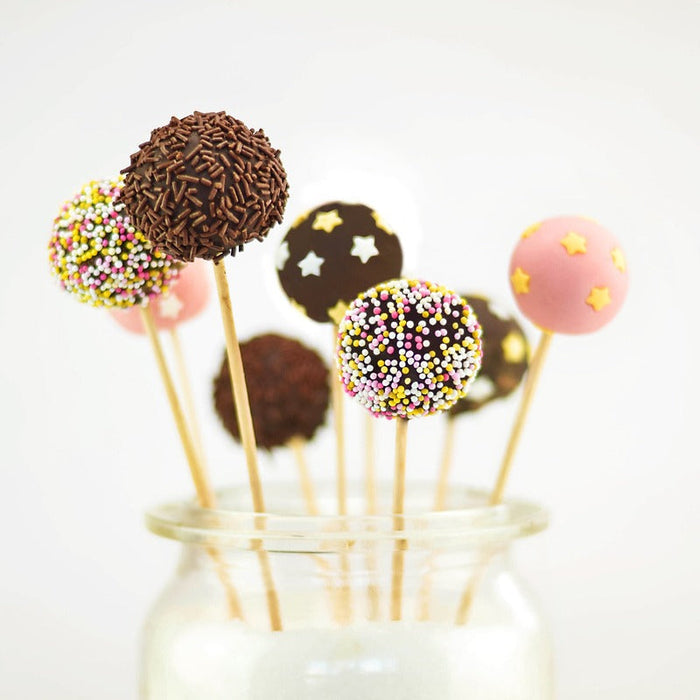 500pcs - Batonnet rond bois pour pop cake - Ø 0,4 cm - H 9,5 cm