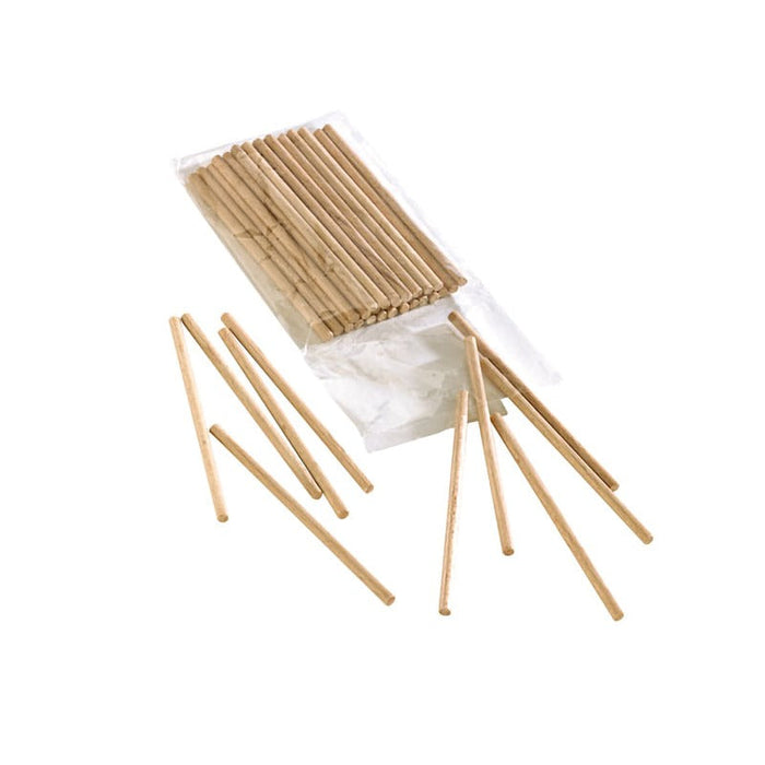 500pcs - Batonnet rond bois pour pop cake - Ø 0,4 cm - H 9,5 cm