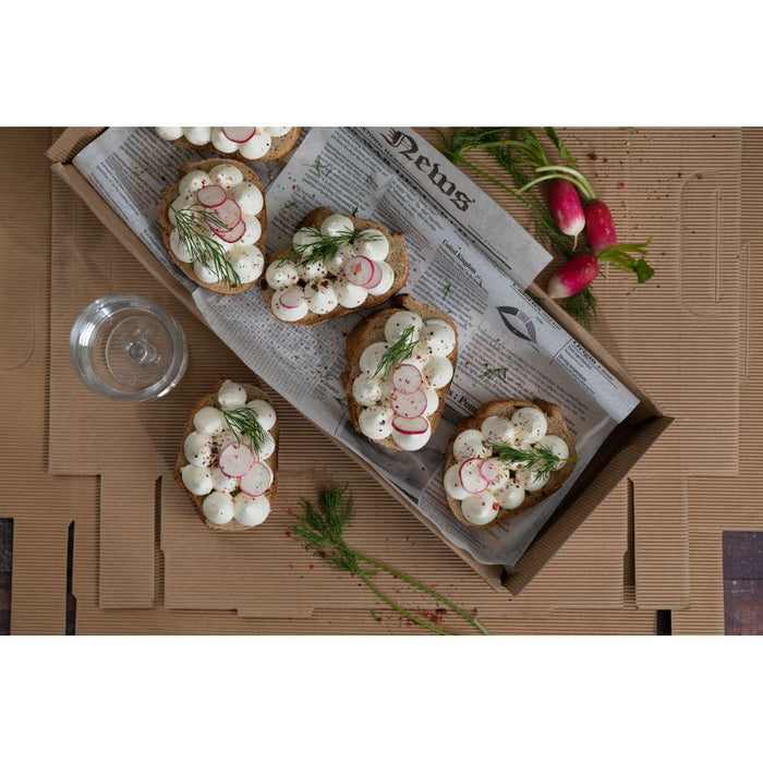 50pcs - Plateau en carton kraft brun avec poignées - 39 cm x 15 cm x 7 cm