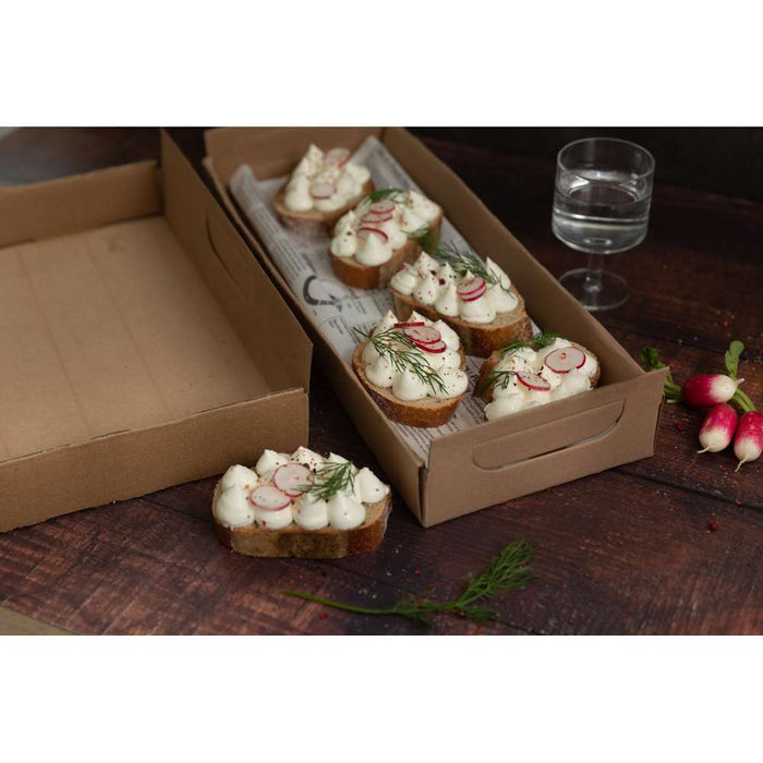 50pcs - Plateau en carton kraft brun avec poignées - 39 cm x 15 cm x 7 cm