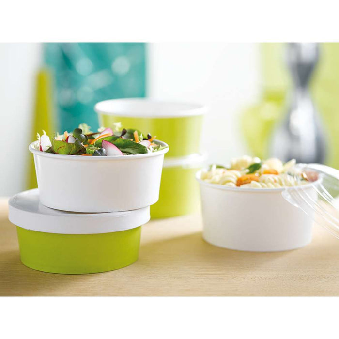 45pcs - Saladier rond "Buckaty" en carton blanc - 940 ml - Ø 15 cm - H 7,5 cm
