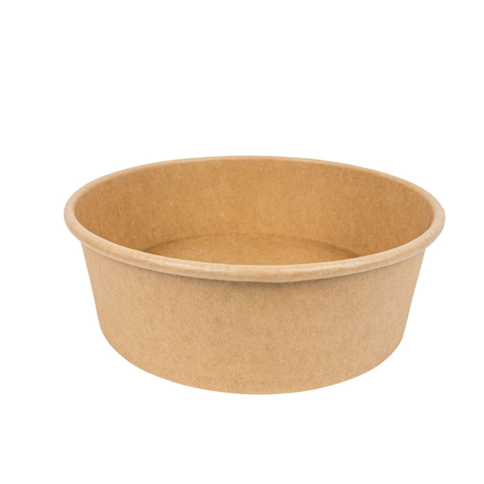 45pcs - Saladier rond "Buckaty" en carton kraft - 1000 ml - Ø 16,5 cm - H 6,5 cm