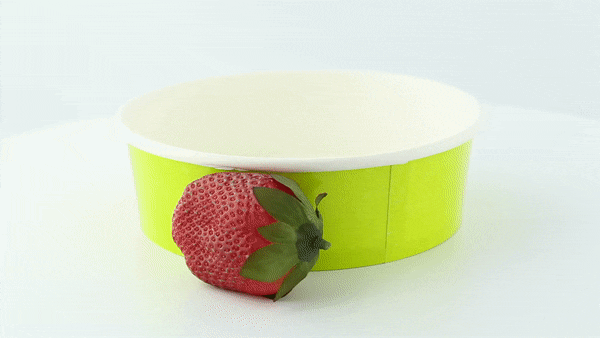 45pcs - Saladier rond "Buckaty" en carton vert - 480 ml - Ø 15 cm - H 4,5 cm