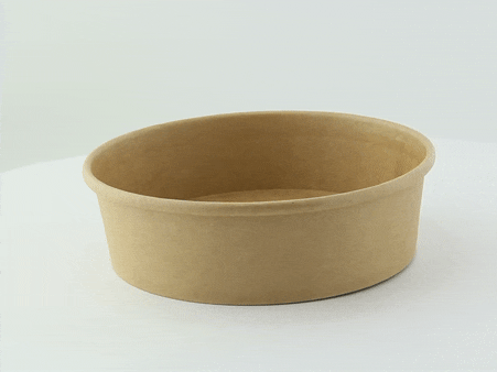 45pcs - Saladier rond "Buckaty" en carton kraft - 480 ml - Ø 15 cm - H 4,5 cm